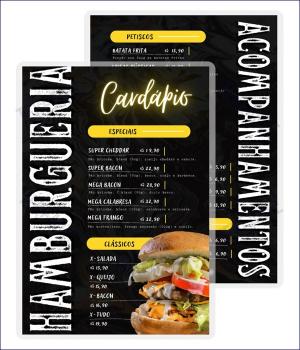 Cardápio Plastificado Polaseal 21x29,7 4x0 / 4x4 UV FRENTE TOTAL Corte reto 