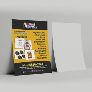 PANFLETOS Offset 75g 148mmX210mm (A5) COLORIDO frente Corte reto 